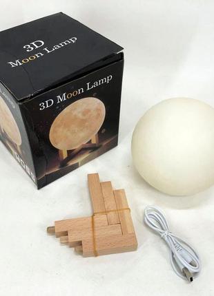 Ночник 3д светильник moon lamp 13 см, ночники 3d lamp, проекционный 3d sx-711 светильник ночник3 фото