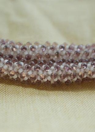 Ожерелье жгут мерцающие блики натуральный лабрадорит и бисер4 фото