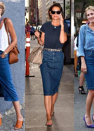 Юбка карандаш из денима.