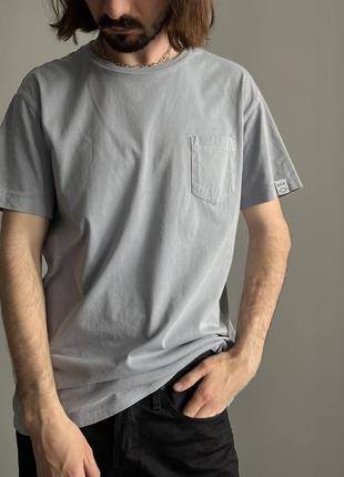 Replay garment dyed tshirt футболка оригинал премиум итальянская интересная уникальная легкая голубая редкая стильная