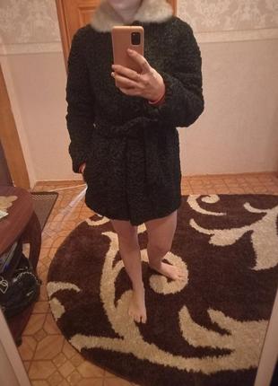 Шуба натуральна, кожушок з каракулю і норки