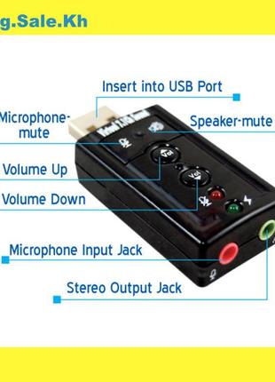 Звукова карта зовнішня xogi usb virtual 7.1 audio sound card adap1 фото