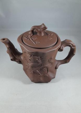 Чайник керамічний "дракон" ісінська глина 400мл1 фото