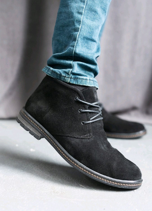 Чоловічі зимові замшеві черевики.1 фото