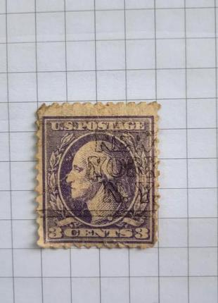 Антикварная почтовая марка сша 3 цента джордж вашингтон 1901-1918 года3 фото