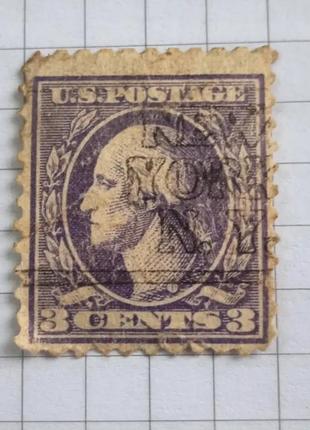 Антикварная почтовая марка сша 3 цента джордж вашингтон 1901-1918 года2 фото