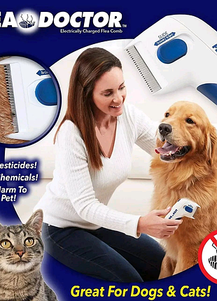 Электрическая расческа для животных flea doctor с функцией уничто