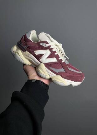 Чоловічі кросівки бордові new balance 9060 washed burgundy