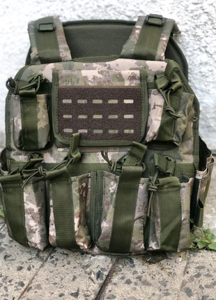 Плитоноски з пришивними підсумками мультикам