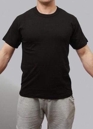 Футболка мальчику черная 12 лет без прнтов и рисунков 100%хлопок на рост 146-152см