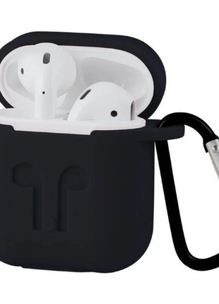 Силіконовий чохол для airpods з карабіном