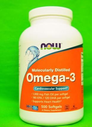 Омега 3 now foods omega-3 500 шт. на 250 днів вигідне паковання