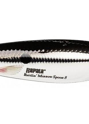Блесна-незацепляйка rapala rattlin' minnow spoon 80 мм 16 г chrome ch (rmsr08 ch) для ловли щуки, судака и окуня