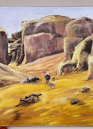 Картина олійними фарбами пустеля гори літо світ пейзаж інтрер'єр4 фото
