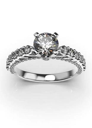 Золотое кольцо с бриллиантом3 фото