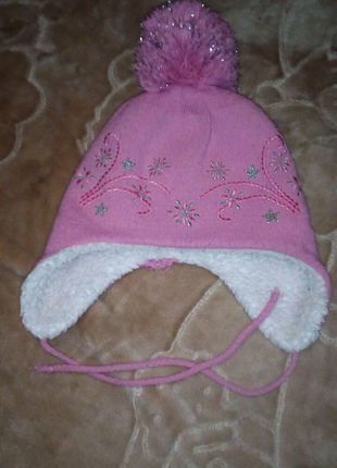 Зимова шапка на дівчинку1 фото