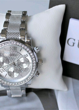 Жіночий наручний годинник guess зі стразами silver