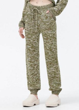 Меланжевые вязаные милитари штаны джоггеры cropp.1 фото