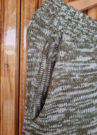 Меланжевые вязаные милитари штаны джоггеры cropp.