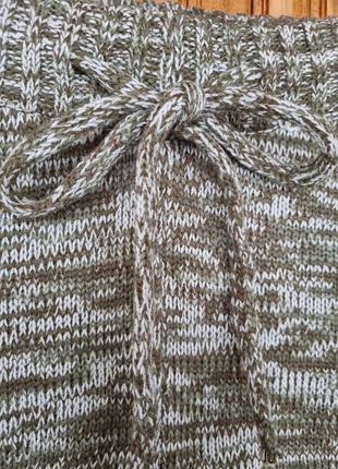 Меланжевые вязаные милитари штаны джоггеры cropp.