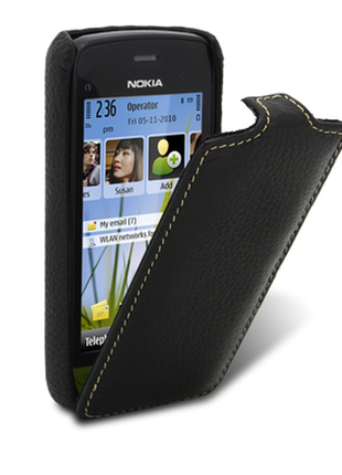 Melkco leather case для nokia c5-03 jacka type чорний