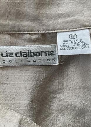 Бежевая шелковая прямая блузка/xl/ brend liz claiborne6 фото