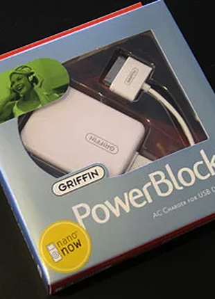 Мережевий зарядний пристрій griffin power block для ipod