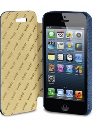 Чехол-книжка vetti craft iphone 5c hori cover dark blue2 фото