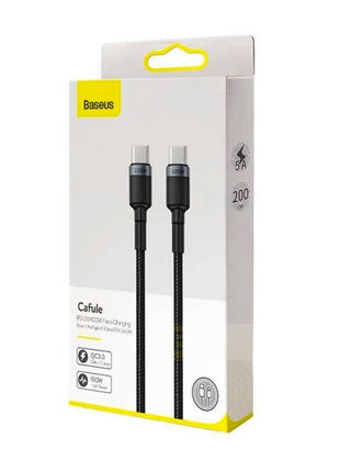 Кабель baseus cafule pd2.0 100w flash charging type-c for type-c 2