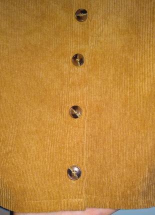 Cтильная вельветовая юбка трендовые пуговицы5 фото