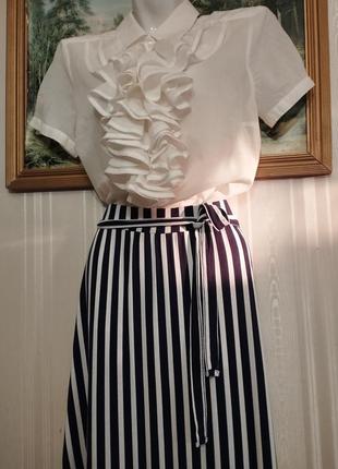 Макси асимметричная  трикотажная юбка george полоска вискоза3 фото