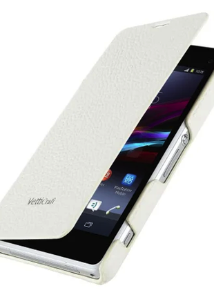 Чехол-книжка vetti craft sony xperia z1 mini hori cover white3 фото