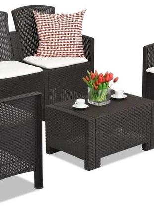 Комплект меблів пластикових bica set lido 2 storage коричневий 9217.3