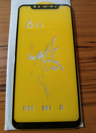 Защитное стекло на весь экран с рамкой для xiaomi mi8 se (чёрное)