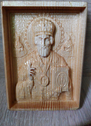 Подарунок, найкращий, дерев'яна, ікона святого миколая14 фото
