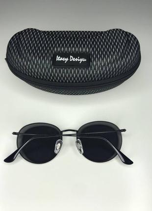 Сонцезахисні окуляри ray ban крапельки, унісекс, чорні окуляри3 фото