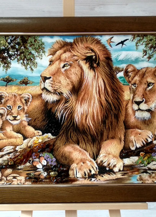 Картина "сім'я левів" 50*70см1 фото