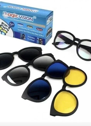 Сонцезахисні антиблікові окуляри з набором лінз magic vision 5в14 фото