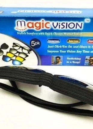 Сонцезахисні антиблікові окуляри з набором лінз magic vision 5в15 фото