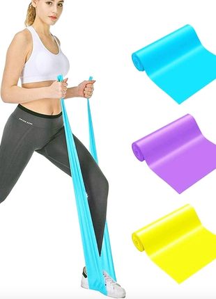 Стрічка еластична для фітнесу та йоги stretch elastic band фіолет1 фото