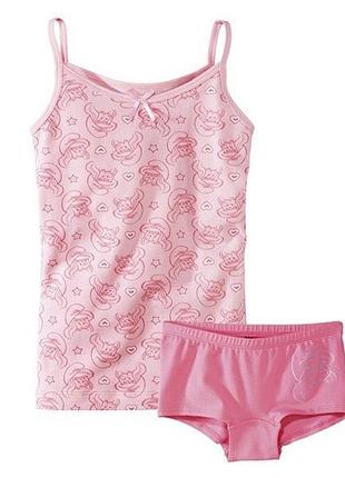 Комплект белья смурфики, майка и трусы  lupilu девочке 1-2года