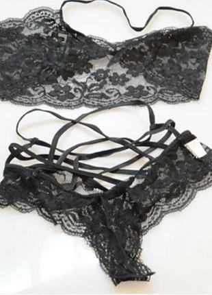 Женское эротическое белье, комплект, черное2 фото