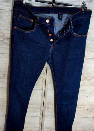 Мужские зауженые стильные джинсы denim co тёмно-синего цвета размер 33