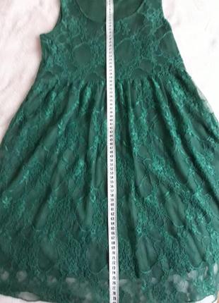 Гіпюрова вишукана сукня  (смарагдова зелена ) 46 розмір4 фото