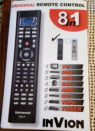 Универсальный пульт/universal remote control 8 in 1 invion1 фото