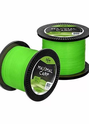 Леска карповая, леска для рыбалки, леска зелёная carp zoom maximal carp line 600 м