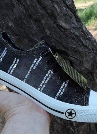 Джинсові кеди в стилі converse жіночі