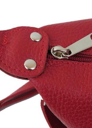 Наплічна жіноча шкіряна сумка borsacomoda 809.022 червона10 фото