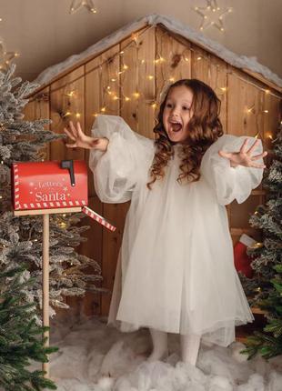 Сукня пишна біла хмаринка, сукня бохо пишна4 фото