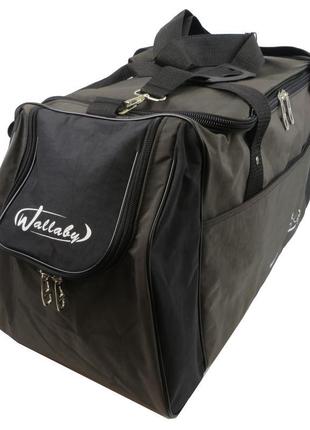 Дорожньо-спортивна сумка wallaby 59 л хакі з чорним4 фото
